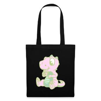 Enfant Dinoe Dinosaure Dragon Enfants Cookies - Sac en tissu - noir - Devant