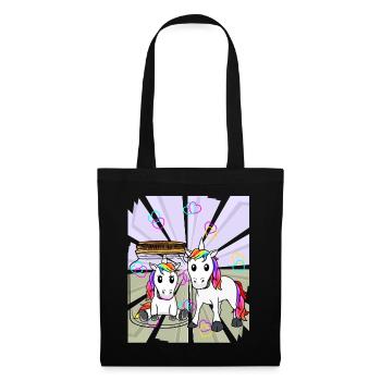 Unicorns Unicorn Mythical Animal Love Heart Valentine - Tote Bag - black - Front