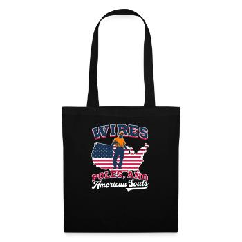 Patriotic Lineman Wires, Poles, and American Souls - Tote Bag - black - Front