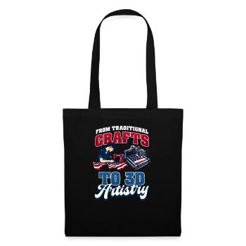 Patriotique Impression 3D Artisanat Traditionnel Artiste 3D - Sac en tissu - noir - Devant