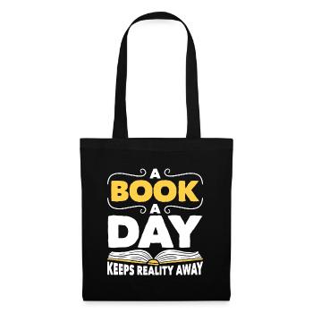 La lecture d’un livre par jour éloigne la réalité Littérature - Sac en tissu - noir - Devant