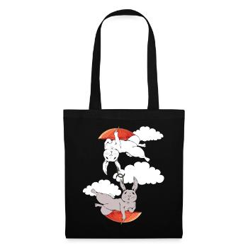 Bunny Bunnies Rabbit Umbrella Flying Dream - Tote Bag - black - Front