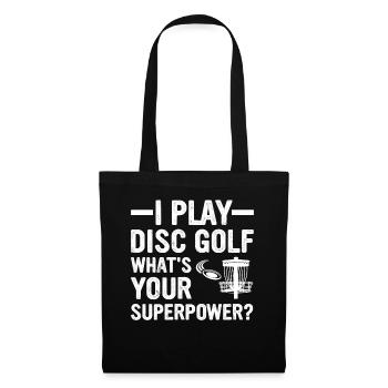 Je joue au disc golf, quel est votre superpouvoir - Disc Gol - Sac en tissu - noir - Devant
