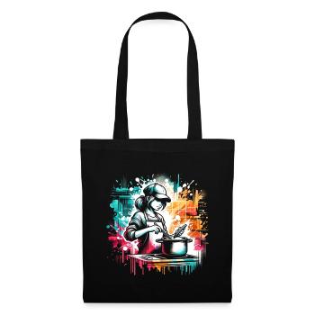 girl who love cooking - Tote Bag - black - Front