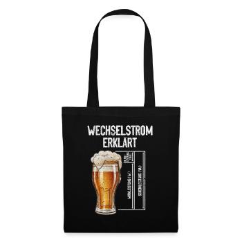 Wechselstrom erklärt Bier Elektriker Technik - Stoffbeutel - Schwarz - Vorne