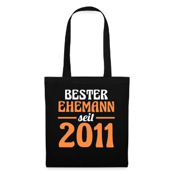 Valentinstag Bester Ehemann Seit 2011 - Stoffbeutel - Schwarz - Vorne
