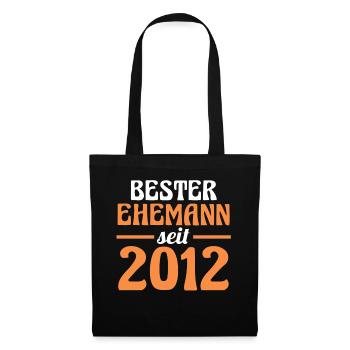 Valentinstag Bester Ehemann Seit 2012 - Stoffbeutel - Schwarz - Vorne