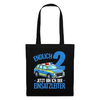 2nd Birthday Police Police Car 2 Years - Tote Bag - black - Front