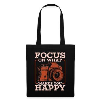 Photographer Focus On What Makes You Happy Camera - Stoffbeutel - Schwarz - Vorne