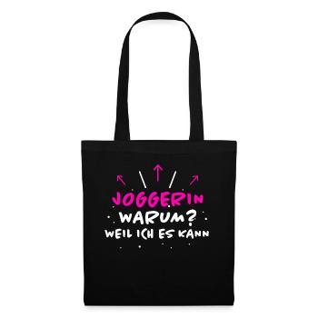 Joggerin Spruch Laufen Joggen Joggerin Geschenk - Stoffbeutel - Schwarz - Vorne