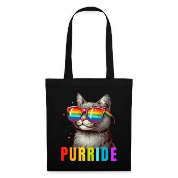 Purride Cat Pride Monat LGBTQ Rainbow Gay Parade - Stoffbeutel - Schwarz - Vorne