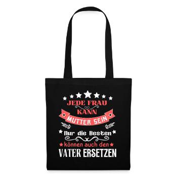 Schöner Spruch für Mütter - Muttertag - super Mama - Stoffbeutel - Schwarz - Vorne