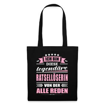 Ich Bin Diese Legendäre Rätsellöserin Rätsel - Stoffbeutel - Schwarz - Vorne