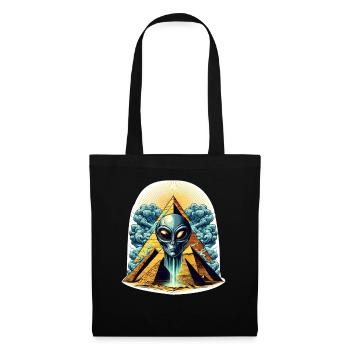 Tête extraterrestre dans la pyramide - Sac en tissu - noir - Devant