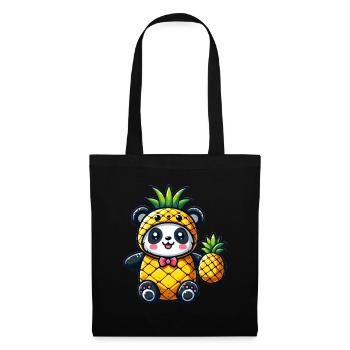 Panda en costume d’ananas - Sac en tissu - noir - Devant