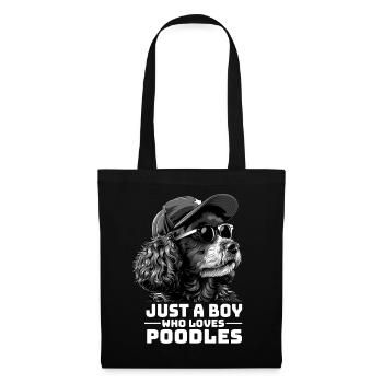 Just A Boy Who Loves Poodles - Stoffbeutel - Schwarz - Vorne
