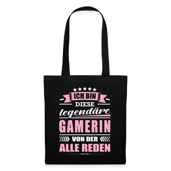 Ich Bin Diese Legendäre Gamerin Gamergirl Gaming - Stoffbeutel - Schwarz - Vorne