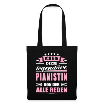 Ich Bin Diese Legendäre Pianistin Pianospielerin - Stoffbeutel - Schwarz - Vorne