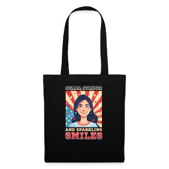 Patriotic Dentist Stars Stripes Sparkling Smiles - Tote Bag - black - Front