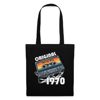 Cassette Mai 1970 Millésime 1970 Anniversaire 1970 - Sac en tissu - noir - Devant