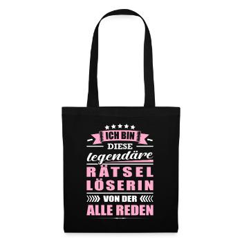 Ich Bin Diese Legendäre Rätsellöserin Rätsel - Stoffbeutel - Schwarz - Vorne