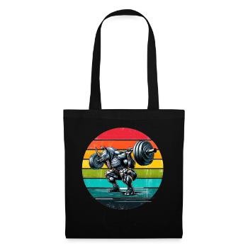 Strong Rhino Weightlifter Squat Gym Workout - Tote Bag - black - Front