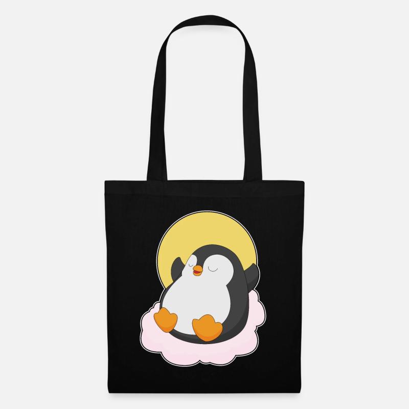 Pinguin Wolken - Stoffbeutel - Schwarz