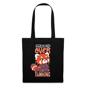 Overthinking Red Panda - Stoffbeutel - Schwarz - Vorne