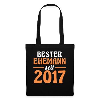 Valentinstag Bester Ehemann Seit 2017 - Stoffbeutel - Schwarz - Vorne