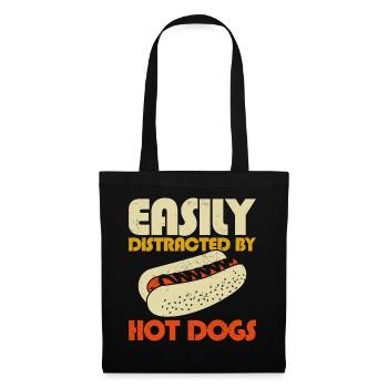 hot-dog adulte facilement distrait par - Sac en tissu - noir - Devant
