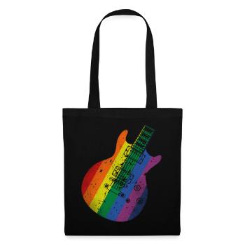 Pride Flag Gitarre - Stoffbeutel - Schwarz - Vorne