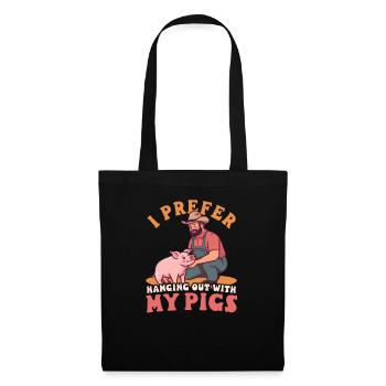 Les éleveurs de porcs préfèrent traîner avec les cochons - Sac en tissu - noir - Devant