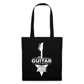 Ma guitare est comme un bon vin - elle devient meilleure - Sac en tissu - noir - Devant