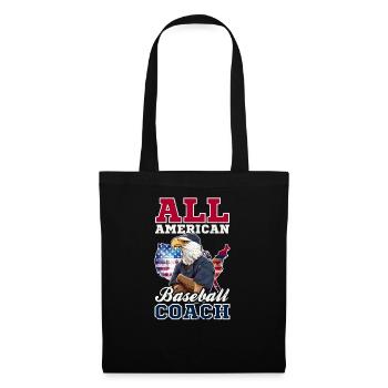 4. Juli Baseballtrainer All American Coach - Stoffbeutel - Schwarz - Vorne