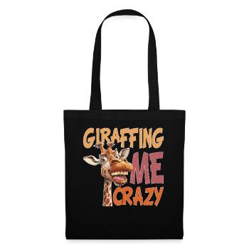Girafe-moi fou 2 - Sac en tissu - noir - Devant