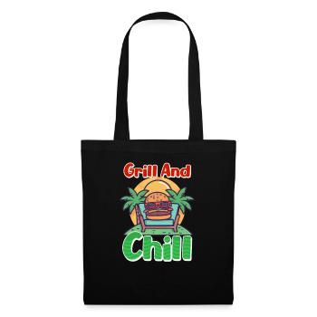 Hamburger Grillé et Chill - Sac en tissu - noir - Devant