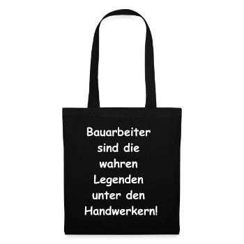 Cadeau pour un ouvrier du bâtiment - Sac en tissu - noir - Devant