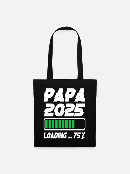 Papa 2025 Loading - Stoffbeutel - Schwarz