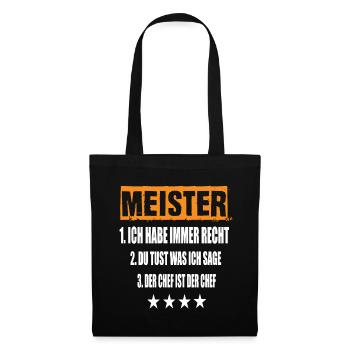 Meister - Stoffbeutel - Schwarz - Vorne