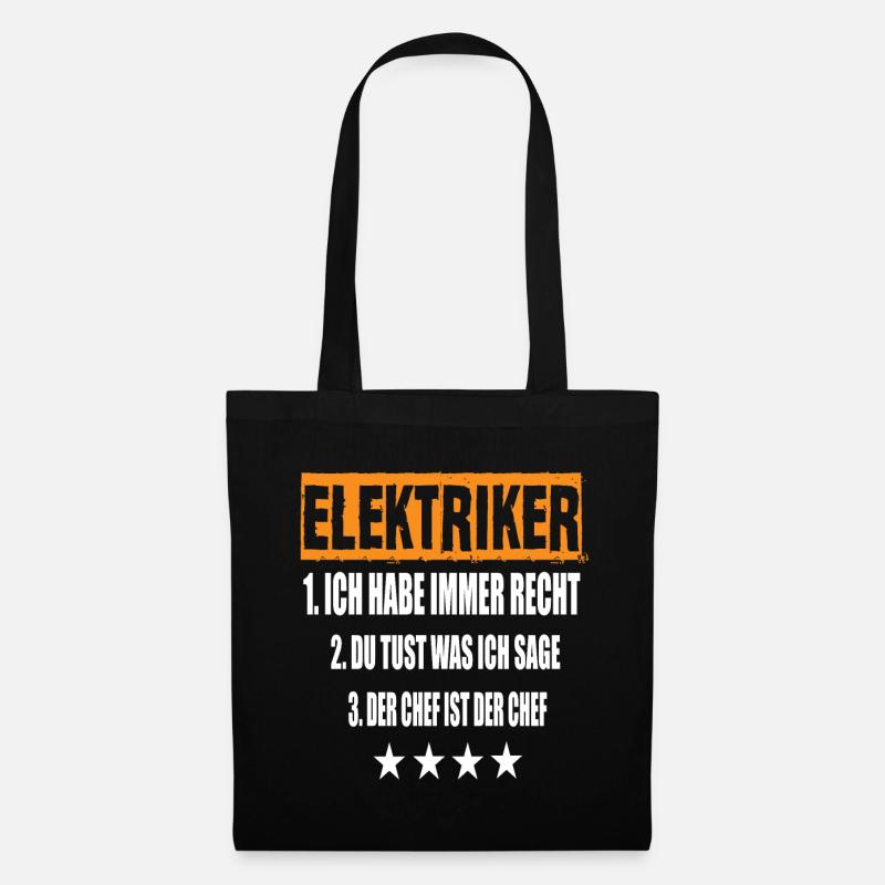 Elektriker - Stoffbeutel - Schwarz