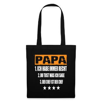 Papa - Sac en tissu - noir - Devant