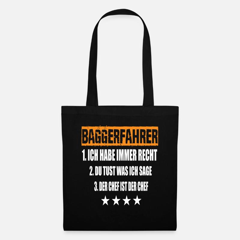 Baggerfahrer - Stoffbeutel - Schwarz