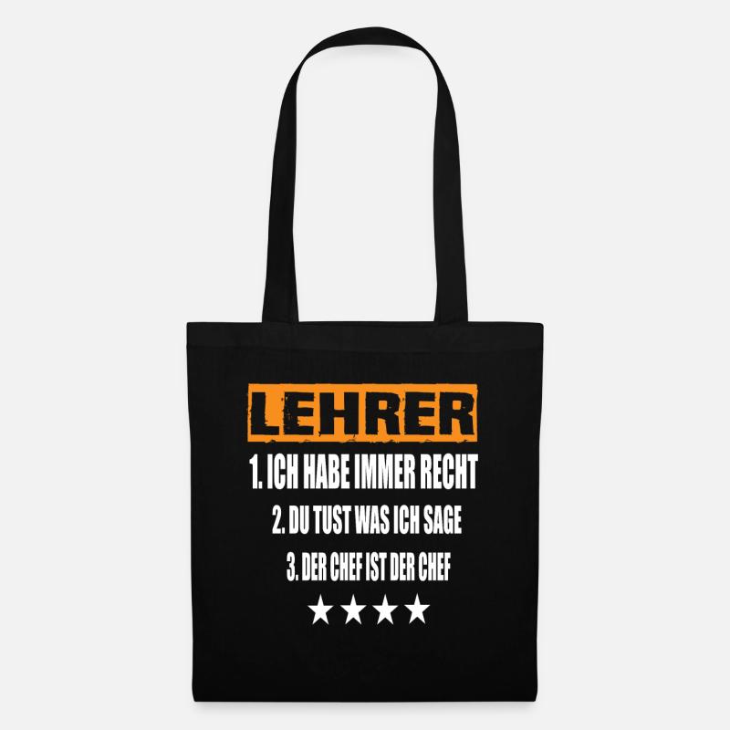 Lehrer - Stoffbeutel - Schwarz