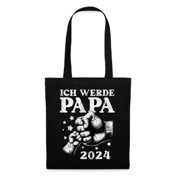 Je serai papa en 2024 - Sac en tissu - noir - Devant