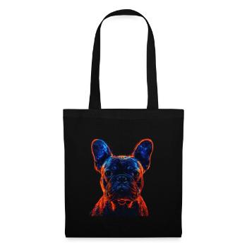 Red and Blue French Bulldog - Stoffbeutel - Schwarz - Vorne