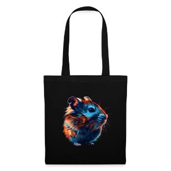 Red and Blue Hamster Fierce and Vivid Animal Art - Stoffbeutel - Schwarz - Vorne