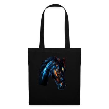 Red and Blue Horse Fierce and Vivid Animal Art - Stoffbeutel - Schwarz - Vorne
