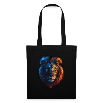 Red and Blue Lion Fierce and Vivid Animal Art - Stoffbeutel - Schwarz - Vorne