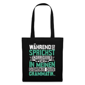 Lustige Sprüche - Stoffbeutel - Schwarz - Vorne