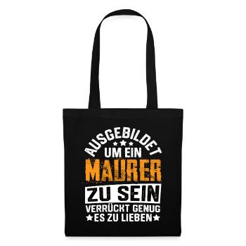 Maurer Hochbau Maurermeister Maurerhammer - Stoffbeutel - Schwarz - Vorne